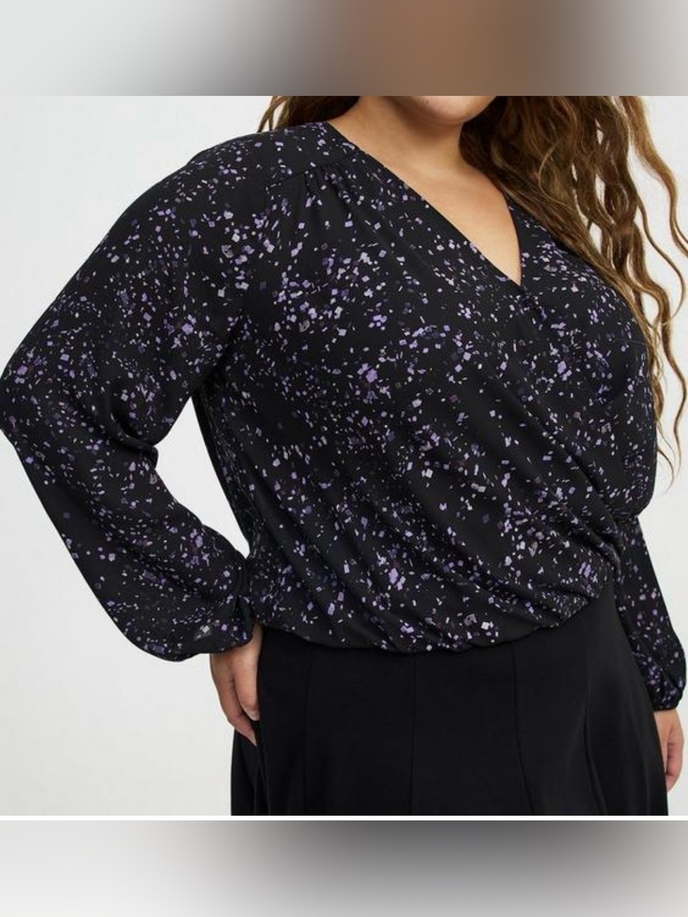 NWT Torrid Georgette surplice long sleeve v neck blouse, Torrid size 4, 4X